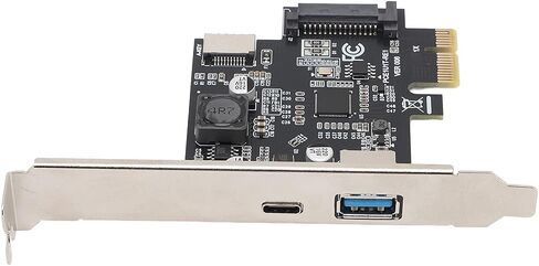 بطاقة توسيع Dpofirs PCIE 1X إلى النوع C، بطاقة توسيع PCIE 1X إلى USB 3.2 GEN1 ثابتة وتشغيل 5 جيجابت في الثانية للكمبيوتر المكتبي in Saudi Arabia