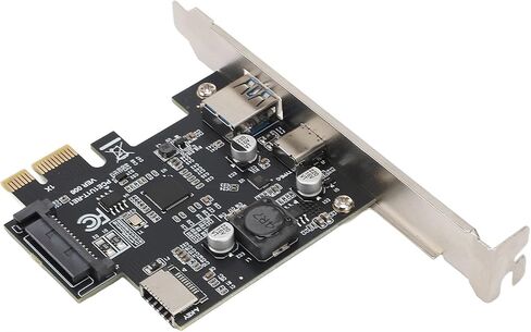 بطاقة توسيع Dpofirs PCIE 1X إلى النوع C، بطاقة توسيع PCIE 1X إلى USB 3.2 GEN1 ثابتة وتشغيل 5 جيجابت في الثانية للكمبيوتر المكتبي in Saudi Arabia