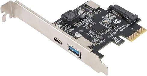 بطاقة توسيع Dpofirs PCIE 1X إلى النوع C، بطاقة توسيع PCIE 1X إلى USB 3.2 GEN1 ثابتة وتشغيل 5 جيجابت في الثانية للكمبيوتر المكتبي in Saudi Arabia