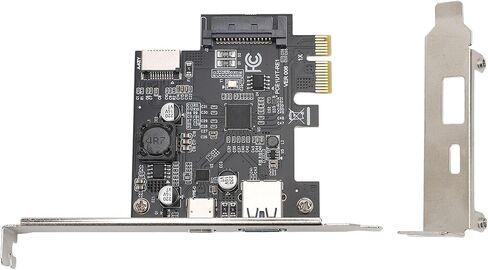 بطاقة توسيع Dpofirs PCIE 1X إلى النوع C، بطاقة توسيع PCIE 1X إلى USB 3.2 GEN1 ثابتة وتشغيل 5 جيجابت في الثانية للكمبيوتر المكتبي in Saudi Arabia