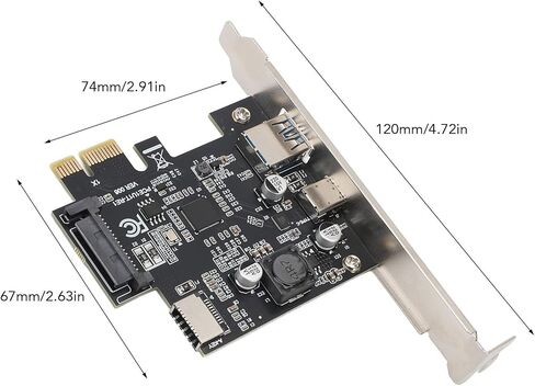 بطاقة توسيع Dpofirs PCIE 1X إلى النوع C، بطاقة توسيع PCIE 1X إلى USB 3.2 GEN1 ثابتة وتشغيل 5 جيجابت في الثانية للكمبيوتر المكتبي in Saudi Arabia