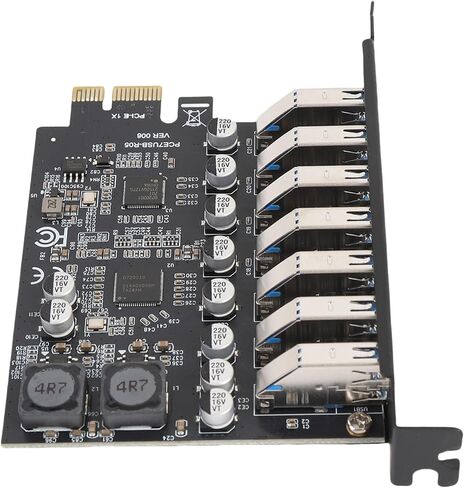 GOWENIC USB3.2 GEN1 7 منافذ بطاقة توسيع PCIe، USB3.2 GEN1 7 منافذ بطاقة توسيع PCIe، موصل بطاقة PCIe USB 3.2 Gen1 بطاقة المحور الداخلي، محول وحدة تحكم محور UASP عالي السرعة لـ in Saudi Arabia