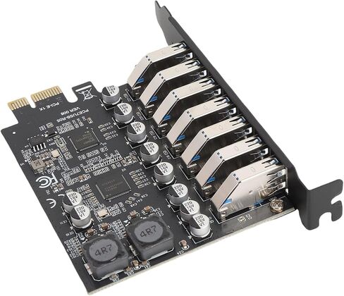 GOWENIC USB3.2 GEN1 7 منافذ بطاقة توسيع PCIe، USB3.2 GEN1 7 منافذ بطاقة توسيع PCIe، موصل بطاقة PCIe USB 3.2 Gen1 بطاقة المحور الداخلي، محول وحدة تحكم محور UASP عالي السرعة لـ in Saudi Arabia