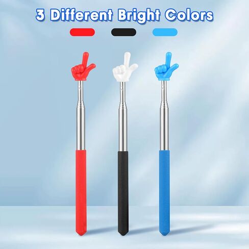 3 Pcs Pointer Finger Stick, Multipurpose Teacher Pointer Stick, Extendable Classroom Pointer and Finger Pointer Stick for School Presentations & Interactive Learning (Red Black Blue) in Saudi Arabia