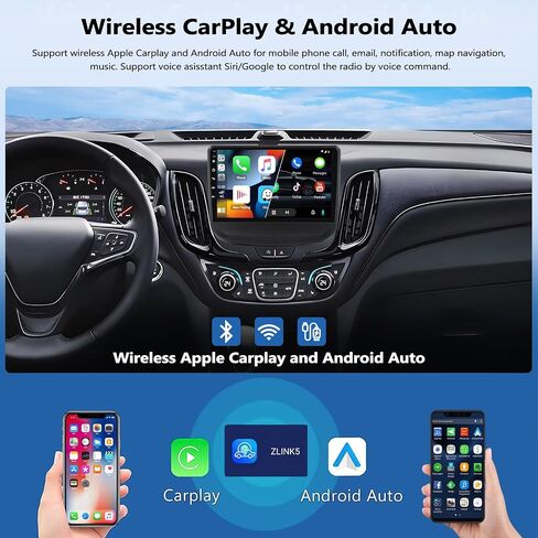 2G + 64G ستيريو سيارة لعام 2018 2019 2020 راديو شيفروليه تشيفي إكوينوكس مع CarPlay اللاسلكي Android Auto، شاشة لمس 10 بوصات راديو السيارة Android مع GPS Bluetooth WiFi RDS FM HD كاميرا احتياطية (عالية الجودة) in Saudi Arabia