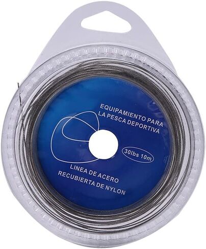 10mLeader, 7 Strands Steel Fishing Steel Wire Great for Big Mouth Fish, Available in 5 Pulling Types (30 lbs) in Saudi Arabia