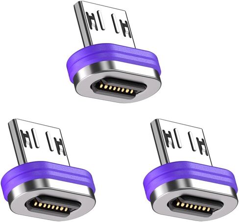 PD 240W 16PIN USB C محول مغناطيسي مايكرو USB نصائح موصل 180 درجة تدوير، جهاز شحن USB ونقل البيانات للهواتف الذكية، والكمبيوتر المحمول (USB C نصائح المغناطيسي 3 حزمة) in Kuwait