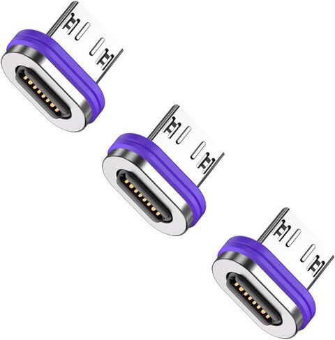 PD 240W 16PIN USB C محول مغناطيسي مايكرو USB نصائح موصل 180 درجة تدوير، جهاز شحن USB ونقل البيانات للهواتف الذكية، والكمبيوتر المحمول (USB C نصائح المغناطيسي 3 حزمة) in Kuwait
