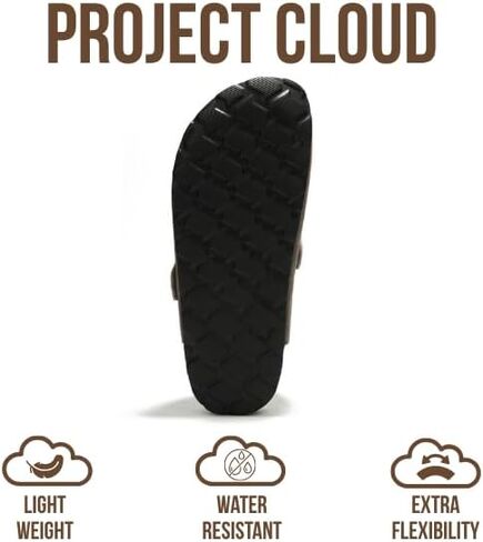Project Cloud 100% Genuine Leather Slip-ons Footbed Clogs for Women Sandals | Memory Foam Arch Support Slippers for Women; Trendy Slip-ons Women's Mules & Clogs Sandals; Non-Slip Outsole for comfort. in Saudi Arabia