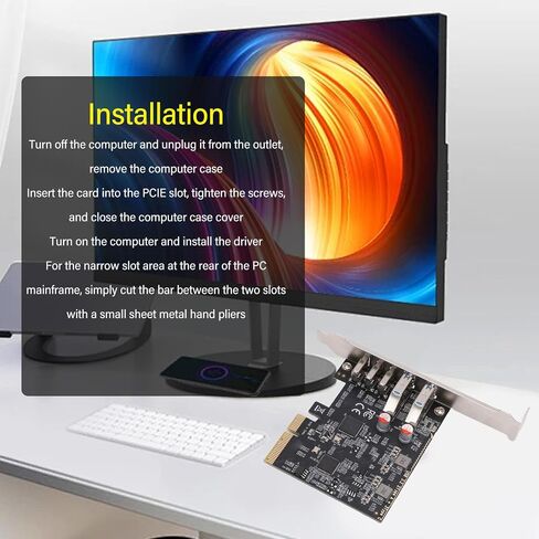 بطاقة Yoidesu PCIE USB C 3.2 Gen 2 مع عرض نطاق ترددي 10 جيجابت في الثانية، و5 منافذ USB (3 منافذ من النوع C و2 منافذ من النوع A)، ومحول PCI Express 3.0 X4 لسطح المكتب in Saudi Arabia