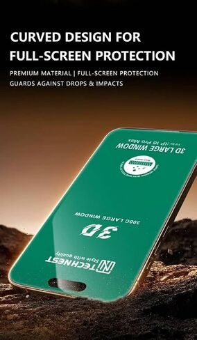 واقي شاشة مكون من عبوتين مناسب لهاتف iPhone 17 Pro Max وiPhone 16 Pro Max (6.9 بوصة)، تغطية كاملة من الزجاج المقسى، صلابة 9H، شفاف عالي الدقة، خالٍ من الفقاعات، مضاد للخدش، صديق للحافظة، مع مجموعة تركيب سهلة in Kuwait