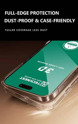 واقي شاشة مكون من عبوتين مناسب لهاتف iPhone 17 Pro Max وiPhone 16 Pro Max (6.9 بوصة)، تغطية كاملة من الزجاج المقسى، صلابة 9H، شفاف عالي الدقة، خالٍ من الفقاعات، مضاد للخدش، صديق للحافظة، مع مجموعة تركيب سهلة in Kuwait