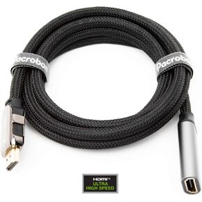 كابل تمديد Pacroban HDMI بطول 6 أقدام - eARC وDolby Atmos، HDMI 2.1، 8K@60هرتز، 4K@120هرتز، سرعة فائقة 48 جيجابت في الثانية، | كابل HDMI ذكر إلى أنثى لجهاز Roku، Fire TV Stick، الكمبيوتر المحمول، الكمبيوتر الشخصي، جهاز العرض in Kuwait