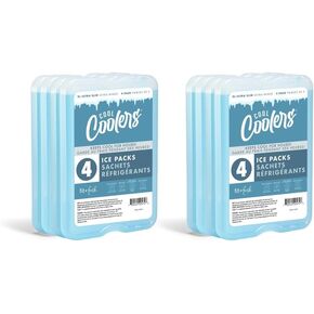 مبردات رائعة من Fit + عبوات ثلج رفيعة مقاس XL قابلة لإعادة الاستخدام وطويلة الأمد، وحزم باردة لصناديق الغداء، وحزم ثلج لأكياس الغداء. ملحقات تبريد للتخييم والشاطئ والغداء والعمل، 8 قطع، أزرق شفاف in Kuwait