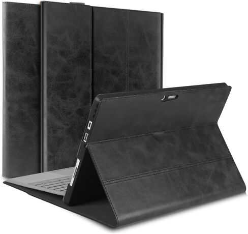 حافظة لجهاز Microsoft Surface Pro 9/10/11 مقاس 13 بوصة 2022/2024 غطاء حماية من الجلد الأصلي متوافق مع لوحة المفاتيح وحامل القلم الرصاص. بني in Kuwait