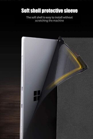 حافظة لجهاز Microsoft Surface Pro 9/10/11 مقاس 13 بوصة 2022/2024 غطاء حماية من الجلد الأصلي متوافق مع لوحة المفاتيح وحامل القلم الرصاص. بني in Kuwait