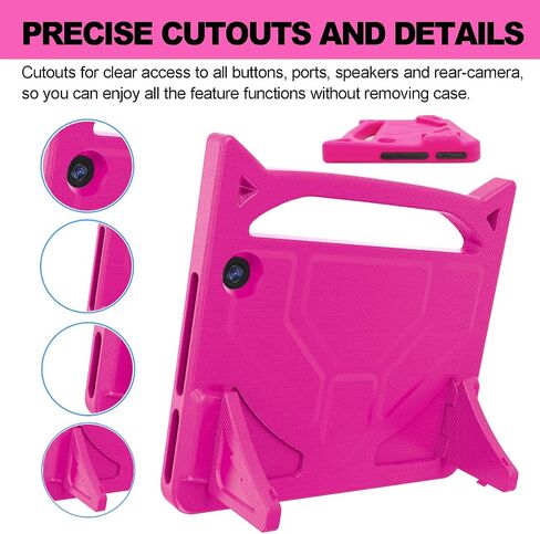 Fire 7 Tablet Case for Kids(12th Generation, 2022 Release), Lightweight Shockproof Kid-Friendly Cover with Handle & Kickstand.Not Compatible with TCL Onn 7in Tablets Tablet(Pink) in Kuwait