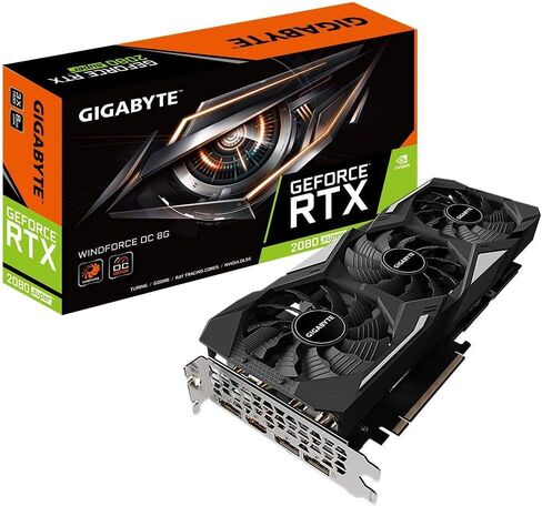 بطاقة رسومات GIGABYTE GeForce RTX 2080 Super Windforce OC 8G، 3X Windforce Fans، 8GB 256-Bit GDDR6، بطاقة فيديو Gv-N208SWF3OC-8GD (متجددة) in Saudi Arabia