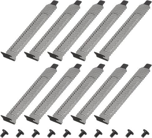 PATIKIL PCI Slot Cover Dust Filter 4.72 x 0.75 Inch, 20 Pcs Steel Dustproof Blanking Plate Ventilation Deflector Bracket Expansion Blank Plate with Screw for Computer Cases, Black in Saudi Arabia