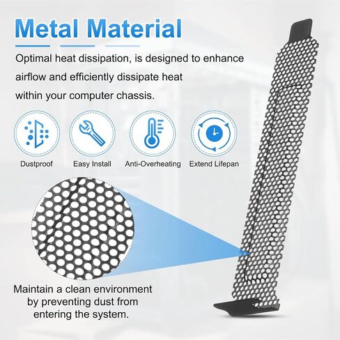 PATIKIL PCI Slot Cover Dust Filter 4.72 x 0.75 Inch, 20 Pcs Steel Dustproof Blanking Plate Ventilation Deflector Bracket Expansion Blank Plate with Screw for Computer Cases, Black in Saudi Arabia