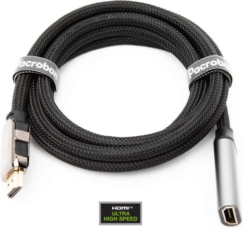 كابل تمديد Pacroban HDMI بطول 6 أقدام - eARC وDolby Atmos، HDMI 2.1، 8K@60هرتز، 4K@120هرتز، سرعة فائقة 48 جيجابت في الثانية، | كابل HDMI ذكر إلى أنثى لجهاز Roku، Fire TV Stick، الكمبيوتر المحمول، الكمبيوتر الشخصي، جهاز العرض in Kuwait