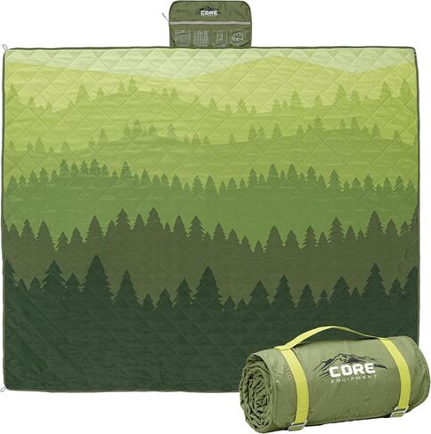 CORE Outdoor Weighted Blanket | Packable Waterproof Picnic Blanket, Beach Mat, Tent Camping Rug, & Stadium Blanket | Large Portable 94" x 78" Quilt Design with Built-in Straps and Carry Handle in Saudi Arabia