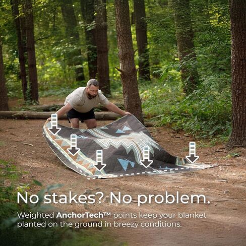 CORE Outdoor Weighted Blanket | Packable Waterproof Picnic Blanket, Beach Mat, Tent Camping Rug, & Stadium Blanket | Large Portable 94" x 78" Quilt Design with Built-in Straps and Carry Handle in Kuwait