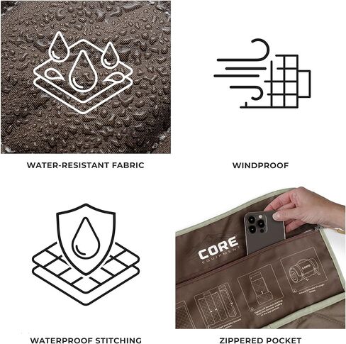 CORE Outdoor Weighted Blanket | Packable Waterproof Picnic Blanket, Beach Mat, Tent Camping Rug, & Stadium Blanket | Large Portable 94" x 78" Quilt Design with Built-in Straps and Carry Handle in Kuwait