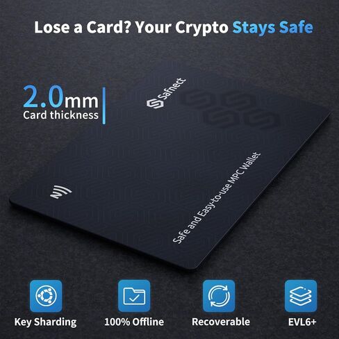NFC Crypto Hardware Wallet – 3-Card Seedless Backup, Cold Storage for BTC Bitcoin, ETH Ethereum, Solana & 2,000+ Coins, No Recovery Phrase Needed, Ultra-Secure Offline Wallet, One-Tap Setup in Saudi Arabia