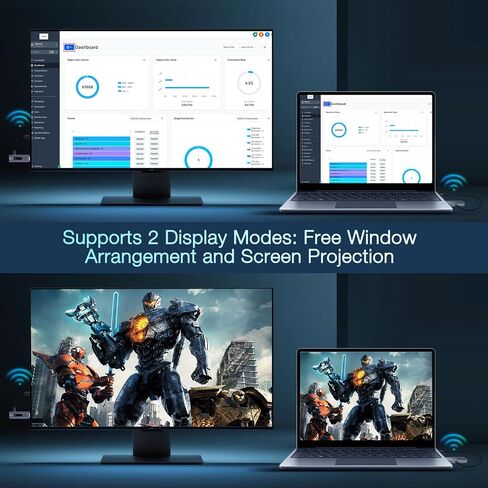 جهاز إرسال واستقبال HDMI لاسلكي - طقم موسع HDMI للتوصيل والتشغيل، يدعم 2K@60 هرتز، نطاق 100+ قدم، نقل عالي السرعة 5G لأجهزة الكمبيوتر المحمول والكمبيوتر الشخصي والتلفزيون وجهاز العرض والكاميرا من GotoPhrixus (أبيض) in Saudi Arabia