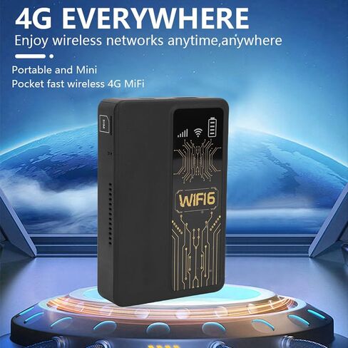 راوتر هوت سبوت متنقل 4G LTE، جهاز نقطة اتصال واي فاي محمول مع فتحة بطاقة SIM، نوم تلقائي 10 دقائق، توصيل 10 أجهزة، للسفر المنزلي (أسود) in Saudi Arabia