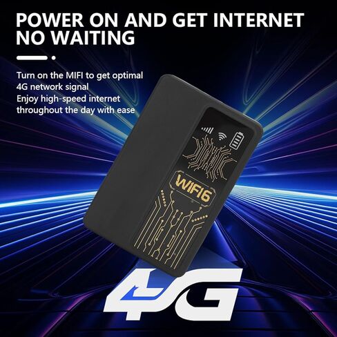 راوتر هوت سبوت متنقل 4G LTE، جهاز نقطة اتصال واي فاي محمول مع فتحة بطاقة SIM، نوم تلقائي 10 دقائق، توصيل 10 أجهزة، للسفر المنزلي (أسود) in Saudi Arabia