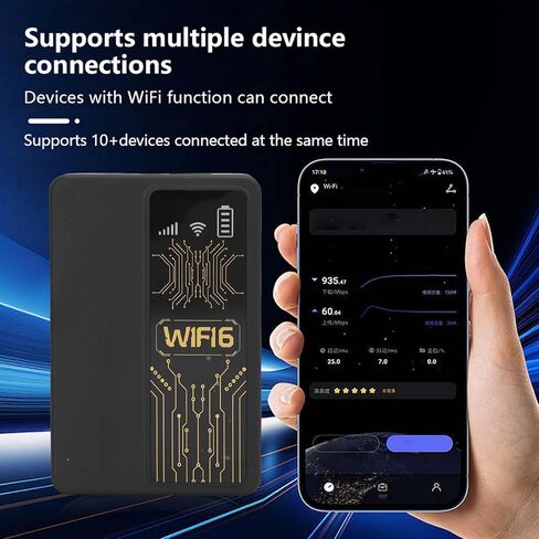 راوتر هوت سبوت متنقل 4G LTE، جهاز نقطة اتصال واي فاي محمول مع فتحة بطاقة SIM، نوم تلقائي 10 دقائق، توصيل 10 أجهزة، للسفر المنزلي (أسود) in Saudi Arabia