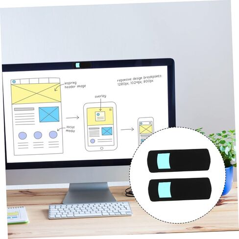 DOITOOL 2pcs Privacy Cover Slides for Laptop Notebook Phone Camera Adhesive Cover Slide in Saudi Arabia