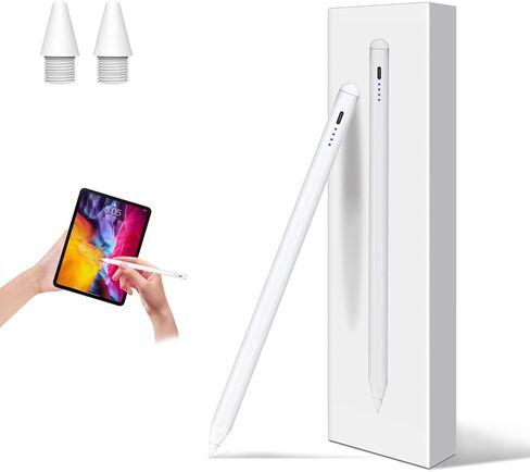 قلم ستايلس لجهاز iPad 2018-2025، قلم شحن سريع مع حساسية للإمالة ورفض راحة اليد، متوافق مع iPad Air M2/3/4/5، iPad mini 5/6/7، iPad 11/10/9/8/7/6th Gen، iPad Pro 11 بوصة/12.9 بوصة/M4 in Saudi Arabia