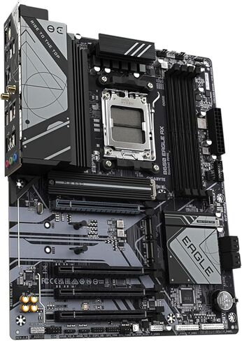 GIGABYTE B650 Eagle AX AM5 LGA 1718 AMD B650 ATX، DDR5 Triple M.2، PCIe 5.0، USB 3.2 Gen2x2 Type-C، AMD Wi-Fi 6E، Realtek GbE LAN (متجدد) in Kuwait