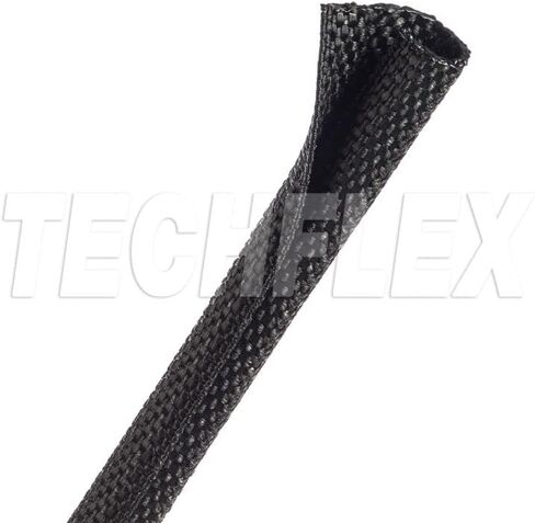 Techflex Battle Wrap F6 أكمام مضفرة للدخول الجانبي شديدة التحمل ومقاومة للثقب - 1 بوصة - 50 قدم - أسود in Kuwait