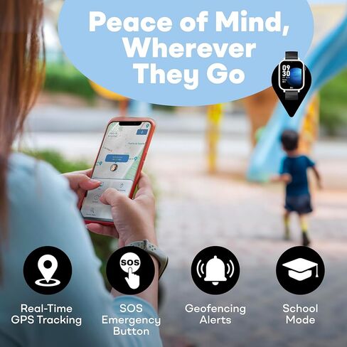 ساعة ذكية Kipywatch للأطفال - ساعة ذكية للأطفال مع جهاز تعقب GPS وتنبيه المناطق الآمنة - رسائل نصية قصيرة ومكالمات صوتية وفيديو - مع وضع المدرسة - تطبيق الوالدين، الاشتراك مطلوب - هدايا للأولاد من سن 3 إلى 12 - أسود in Saudi Arabia
