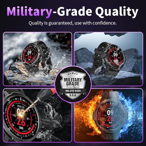 Smart Watch for Men GNSS Positioning,1.46'' Military Smart Watches Blutooth Answer/Dial Calls,100+ Sports&3ATM Waterproof Outdoor Fitness Tracker,24/7 Sleep&Heart Rate Monitor for Android iOS-Black in Saudi Arabia