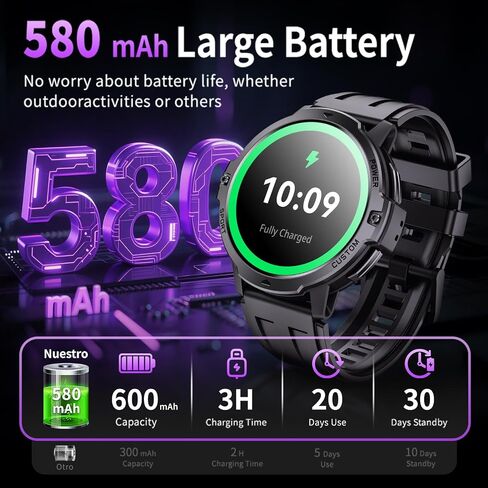 Smart Watch for Men GNSS Positioning,1.46'' Military Smart Watches Blutooth Answer/Dial Calls,100+ Sports&3ATM Waterproof Outdoor Fitness Tracker,24/7 Sleep&Heart Rate Monitor for Android iOS-Black in Saudi Arabia
