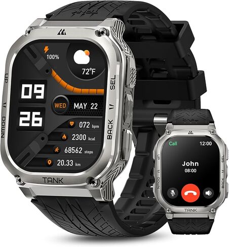 KOSPET Smart Watches for Men, 60-Day Battery Life, 50M Waterproof, Military(Full Metal), Answer/Make Call, Compatible for Android and iOS, 1.96'' AMOLED Always-on Display, AI Voice in Kuwait