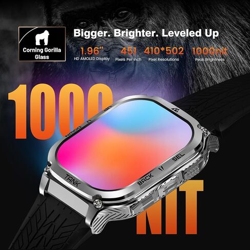 KOSPET Smart Watches for Men, 60-Day Battery Life, 50M Waterproof, Military(Full Metal), Answer/Make Call, Compatible for Android and iOS, 1.96'' AMOLED Always-on Display, AI Voice in Kuwait