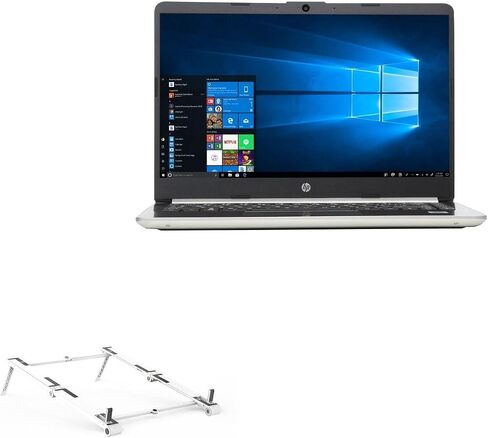 حامل وحامل BoxWave متوافق مع HP Notebook (14-dq1045cl) - حامل ألومنيوم للجيب 3 في 1، حامل عرض محمول متعدد الزوايا - فضي معدني in Saudi Arabia