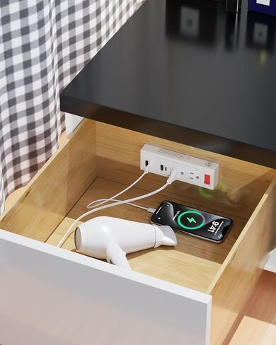 منفذ درج مزود بشحن سريع USB-C بقدرة 20 وات PD، ومحطة طاقة خزانة مثبتة على نحو متساطح، وكابل عالي التحمل، وذراع سلك معدني قابل للتعديل (أبيض) in Kuwait