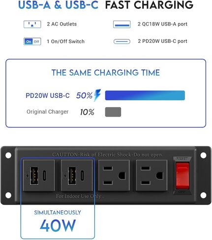 منفذ درج مزود بشحن سريع USB-C بقدرة 20 وات PD، ومحطة طاقة خزانة مثبتة على نحو متساطح، وكابل عالي التحمل، وذراع سلك معدني قابل للتعديل (أبيض) in Kuwait