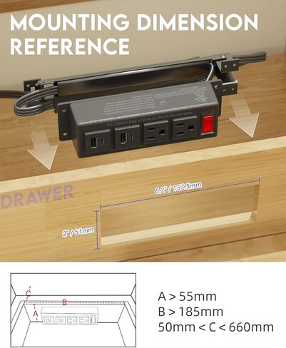 منفذ درج مزود بشحن سريع USB-C بقدرة 20 وات PD، ومحطة طاقة خزانة مثبتة على نحو متساطح، وكابل عالي التحمل، وذراع سلك معدني قابل للتعديل (أبيض) in Kuwait