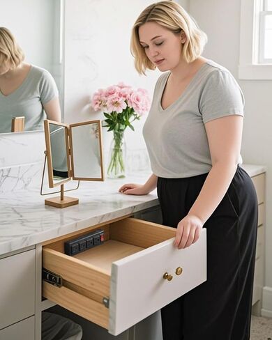 منفذ درج مزود بشحن سريع USB-C بقدرة 20 وات PD، ومحطة طاقة خزانة مثبتة على نحو متساطح، وكابل عالي التحمل، وذراع سلك معدني قابل للتعديل (أبيض) in Kuwait