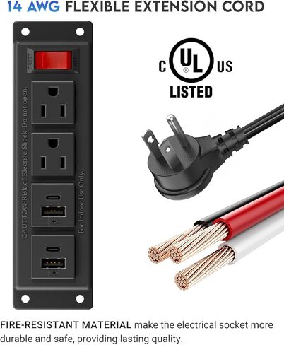 منفذ درج مزود بشحن سريع USB-C بقدرة 20 وات PD، ومحطة طاقة خزانة مثبتة على نحو متساطح، وكابل عالي التحمل، وذراع سلك معدني قابل للتعديل (أبيض) in Kuwait