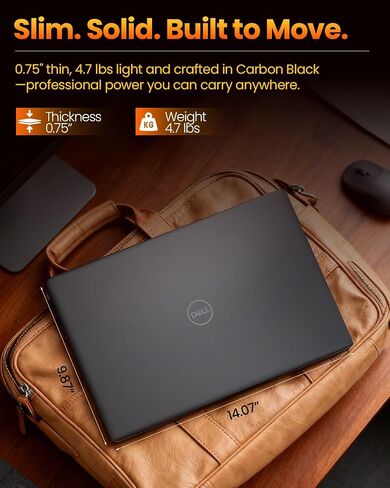 كمبيوتر محمول للأعمال بشاشة تعمل باللمس مقاس 16 بوصة من Dell - AMD Ryzen 7 250(Beat Ultra 7 258V)| 16 قمم NPU | مفتاح مساعد الطيار AI | شاشة FHD+ مقاس 16 بوصة | لوحة مفاتيح بإضاءة خلفية|Win 11 Pro|أسود كربوني (64 جيجابايت DDR5 | 2 تيرابايت SSD) in Saudi Arabia