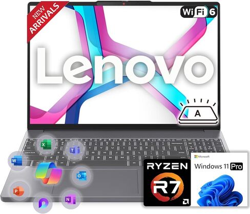 Lenovo 2026 الجيل الجديد 15.6 بوصة كمبيوتر محمول للأعمال والطلاب | AMD Ryzen 7 5825U (يتفوق على i9-10885H) | ذاكرة الوصول العشوائي 16 جيجابايت | 512 جيجابايت SSD | تصميم هادئ للغاية | عمر بطارية طويل | Wi-Fi 6 | Windows 11 | WOWPC in Saudi Arabia